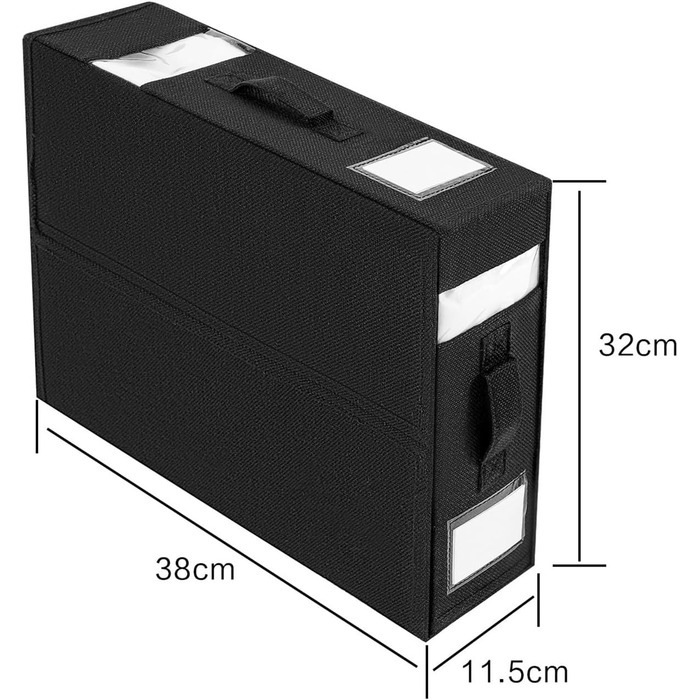Органайзер для простирадла та зберігання, складний органайзер для шафи з ручкою, коробка для зберігання ковдри, комплект підковдри, простирадло (колір чорний) 38x32x11.5см чорний