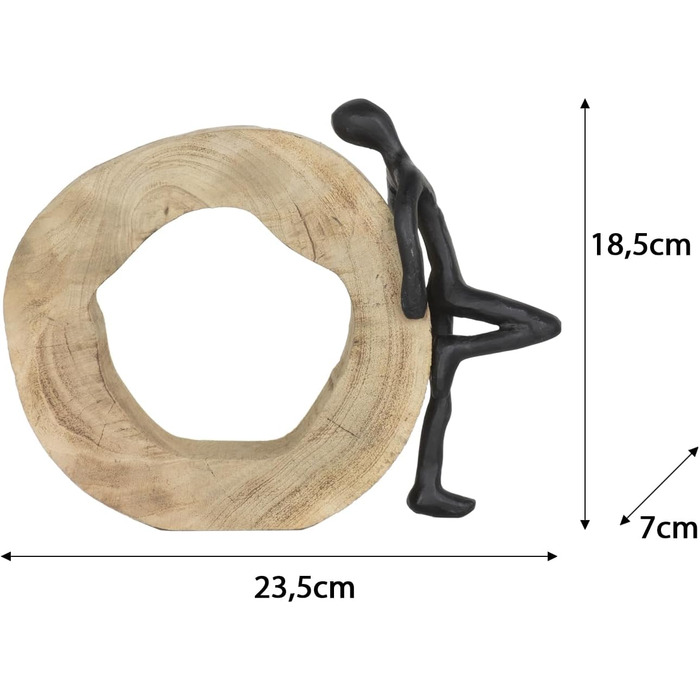 Скульптура Моріца I пауза I відпочинок I тайм-аут I 23,5 x 7 x 18,5 см I дерев'яна прикраса I скульптурна прикраса I сучасна I вітальня I з дерева I дерев'яна скульптура