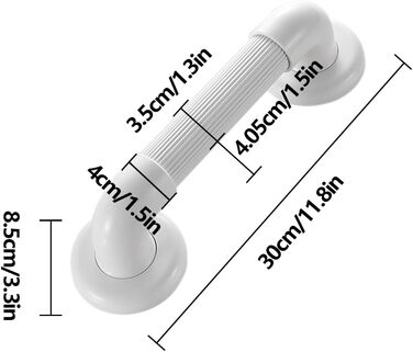 Поручні для ванни та душу, безпечні поручні для ванної кімнати з обмеженими можливостями, поручні з нержавіючої сталі, поручні для людей похилого віку, поручні (синій, 30 см/11,8 дюйма)