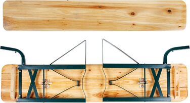 Лавка для пивного намету Stagecaptain BBB-119 Hirschgarten зі спинкою 119 см 4 шт. Set - 4 міцні, короткі пивні лавки з приставною спинкою - лакована поверхня - зелена лакована сталева рама - натуральна