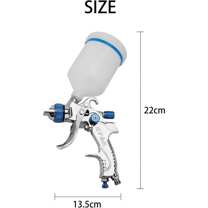 Фарборозпилювач пістолет-розпилювач комплект пістолет-розпилювач 3 насадки 1,4 мм 1,7 мм 2,0 мм з 600 мл пластикового стаканчика система розпилення фарби для парканів стель фарбування стін і т.д.