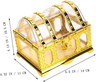 Коробка скарбниця скриня для зберігання коробки для зберігання модні різдвяні зберігання організатор скарбничка іграшка ретро скриня скарбниця пластик пластик Золотий