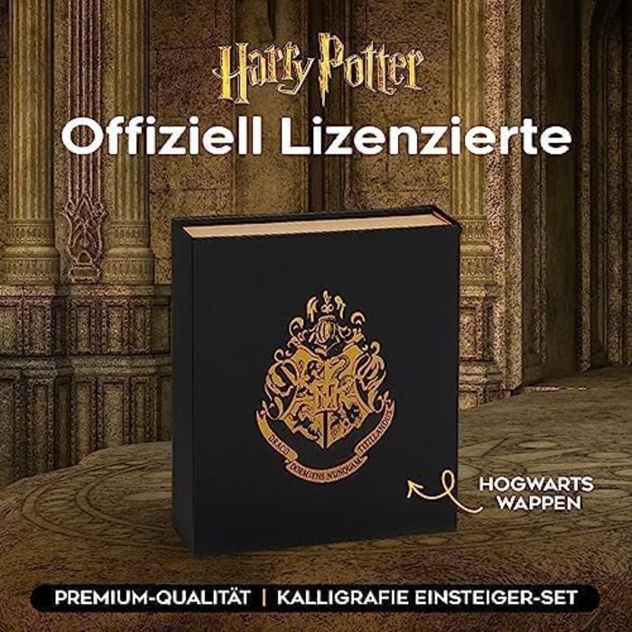 Канцелярський набір Гаррі Поттер Гогвортс, повний набір з каліграфічною ручкою, блокнот, конверти, наклейки з печатками, дитяча марка та чарівна ручка, невидиме чорнило