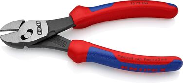 Надміцні діагональні кусачки KNIPEX TwinForce чорні атраментовані, з багатокомпонентними ручками 180 мм 73 72 180