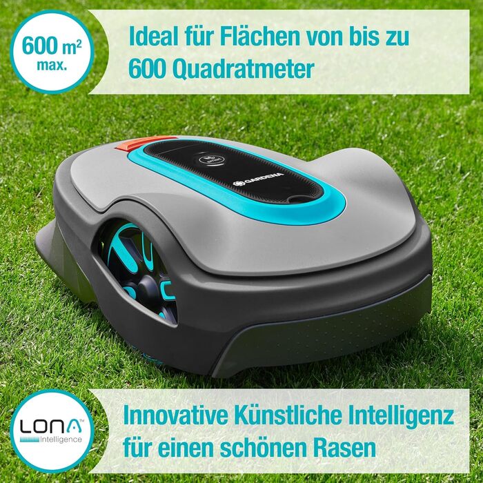 М Набір роботизованих газонокосарок інноваційна технологія LONA AI, керування через додаток, SensorControl, для градієнтів до 35 відсотків, включаючи розумний шлюз, версія DE (19603-60) 600 м2, 600