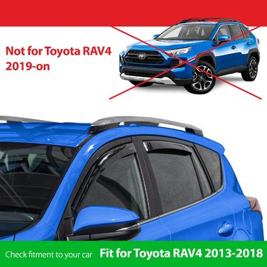 Вітрові дефлектори Goodyear для/сумісні з позашляховиком Toyota RAV4 2013-2018, дощовик на вікно автомобіля, дефлектори дощу, інтегровані дефлектори, 4 шт. и для Toyota RAV4 2013-2018, інтегровані