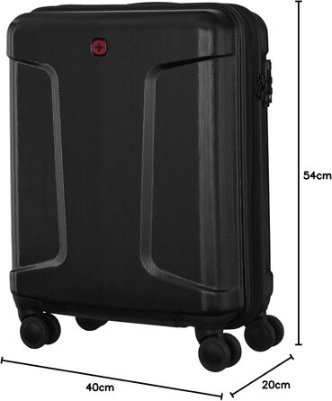 Візок для ручної поклажі WENGER Legacy DC Carry-On 14 з 4-ма колесами, 39 (44) л, твердий корпус, дами, чоловіки, відрядження, відпочинок, чорний, 610865