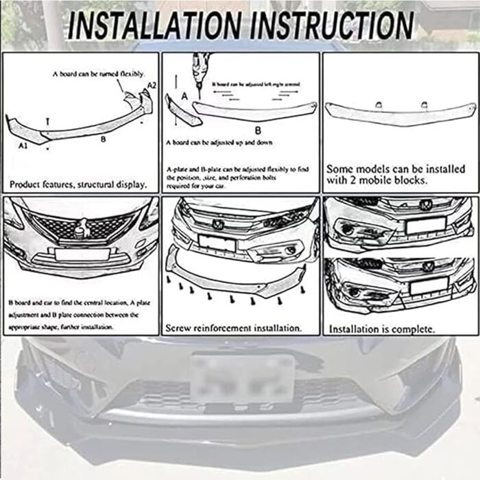 Автомобільний передній спойлер для BMW 5 Series F10 F11 LCI 2015-2017 Luxury Edition Передній спойлер Губа Дифузор проти зіткнення Розгалужувач Аксесуари для стайлінгу автомобіля, глянцевий чорний звичайний Глянцевий чорний