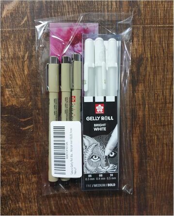 Ручки Яскрава Біла Sakura Pigma Micron Black, 03,05,1 мм, 3