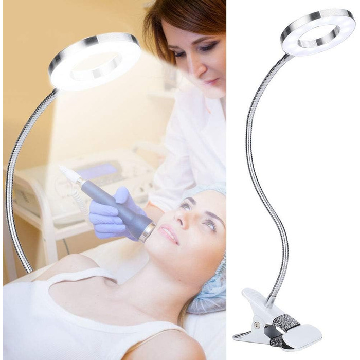 Косметична лампа, USB Circle Microblading Tattoo Lamp Портативний світлодіодний кліпса Настільний світильник для перманентного макіяжу Татуювання Манікюр Нарощування вій