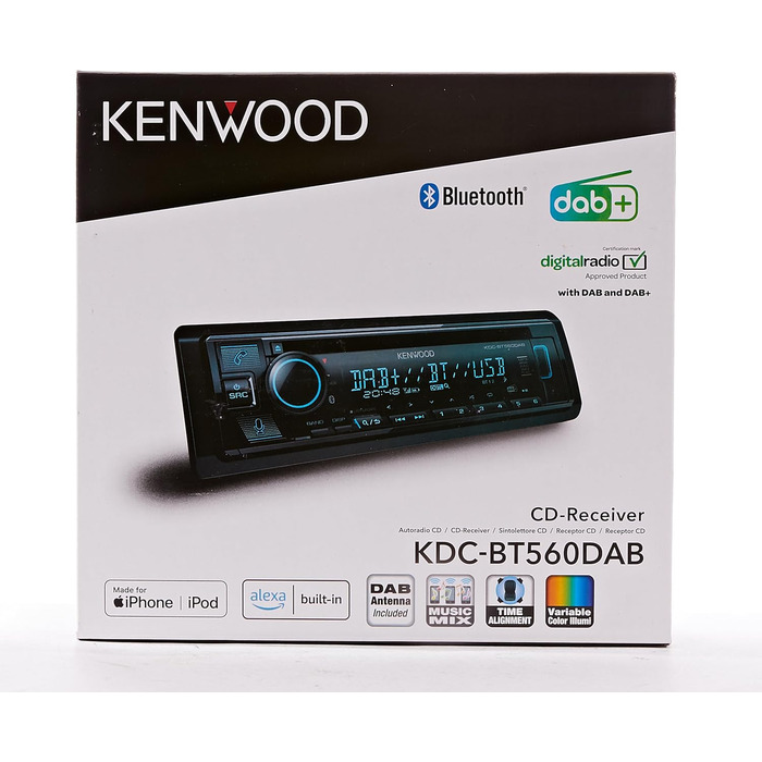 Автомобільний стереороз'єм Kenwood KDC-BT560DAB для пульта дистанційного керування на кермі, гучний зв'язок Bluetooth