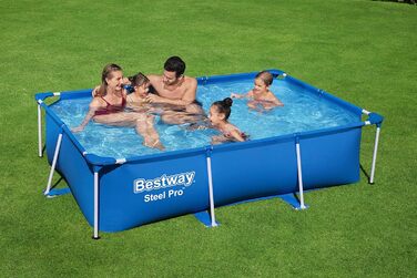 Каркасний басейн Bestway Steel Pro без насоса 259 х 170 х 61 см, синій, квадратний