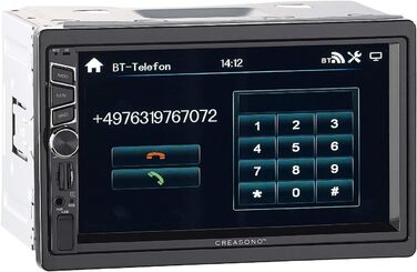 Автомагнітола Creasono 2DIN DAB автомагнітола 2-DIN-DAB/FM, сенсорний дисплей, Bluetooth, гучний зв'язок гучного зв'язку, 4х45 Вт (автомагнітола з камерою заднього виду DAB, автомагнітола DAB з Bluetooth MP3, автомобільні системи гучного зв'язку)