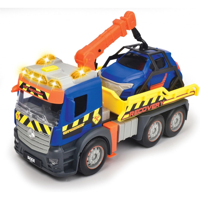 Евакуатор Dickie Toys Action Truck Recovery з машиною, з рухомим краном, звуковим та світловим сигналом, евакуатор для дітей від 3 років 203745016 Синій/жовтий