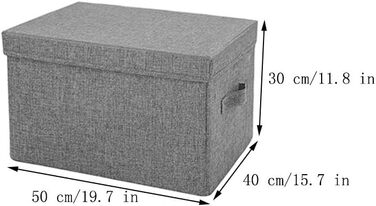 Складні декоративні ящики для зберігання з кришками - Набір з 2 шт. - Тканинні кошики для зберігання для полиць - Органайзер для шафи Дитячі кошики - Сірий