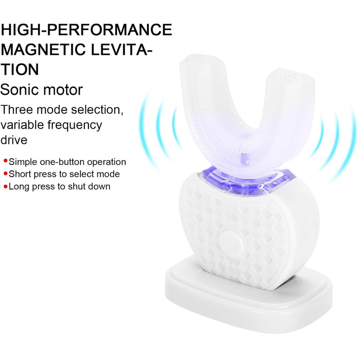 Ультразвукова зубна щітка, 360 градусів U-подібна електрична автоматична звукова зубна щітка Електрична зубна щітка для дітей