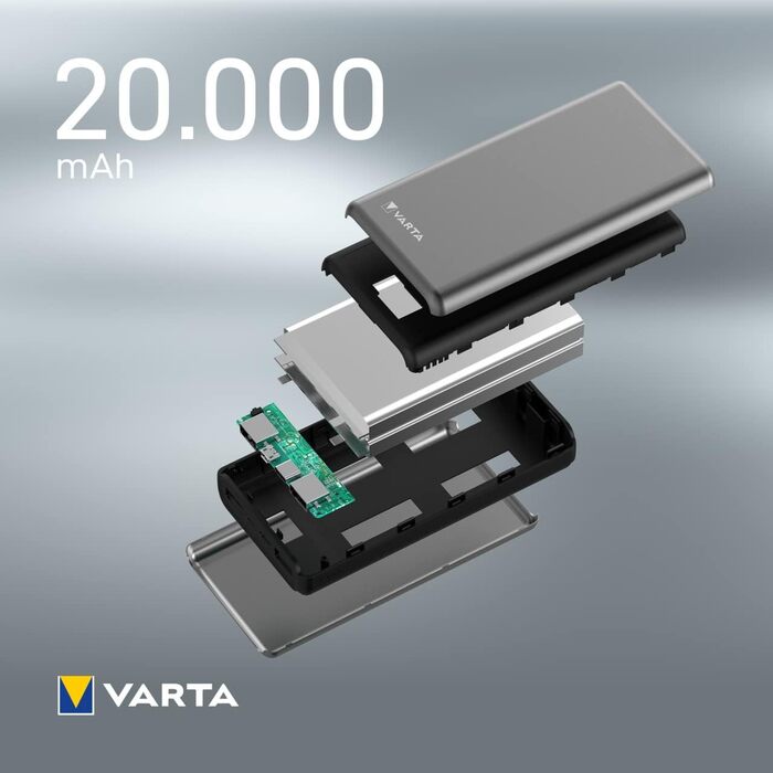 Зовнішній акумулятор Varta Fast Energy 20000mAh з 4 роз'ємами