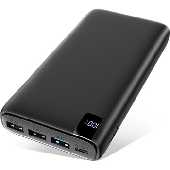 Зовнішній акумулятор ADDTOP Power Bank 26800 мАг, 22,5 Вт Power Bank USB C з PD 20W Power Delivery, портативний зарядний пристрій з 4 портами, сумісний зі смартфоном, планшетами та іншими чорними одиночними пакетами