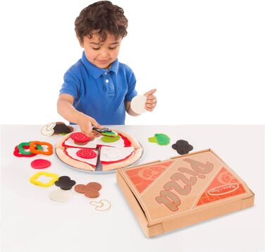 Ігровий набір Melissa & Doug Pizza Рольова гра Гра з їжею Сенсорна іграшка 3 Подарунок для хлопчиків або дівчаток