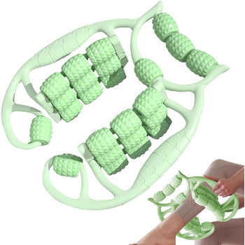 Ролик для масажу м'язів, 24-колісний ручний масажер для ніг із затискачем Аксесуари для масажу, Міорелаксанти, Портативні затискачі Масажер для руки, передпліччя, ноги зеленого кольору