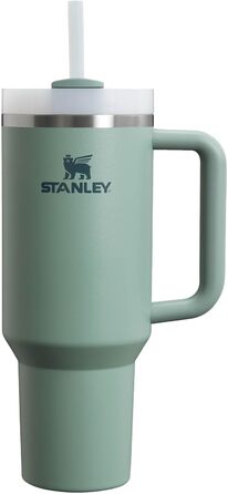 Пляшка для води Stanley Quencher H2.0 FlowState із соломинкою 1,2 л - термокружка охолоджує 11 годин - 48 годин Ice-Cold - Можна мити в посудомийній машині - термос без бісфенолу А - кавова кружка на винос - чорна (сланець)