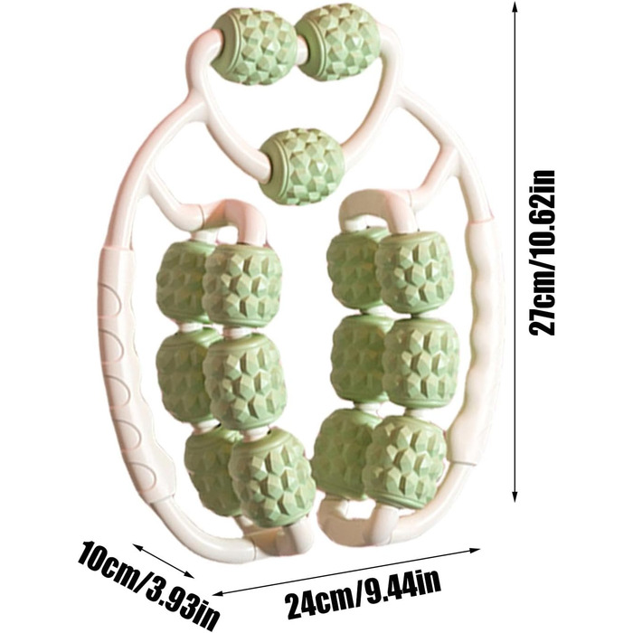 Ролик для масажу литок Валик з піни для талії Ручний ролик Ролик для відновлення м'язів, масаж тригерних точок, масаж глибоких тканин, ролик для фітнесу для рук, портативний ролик з піни для м'язів зелений