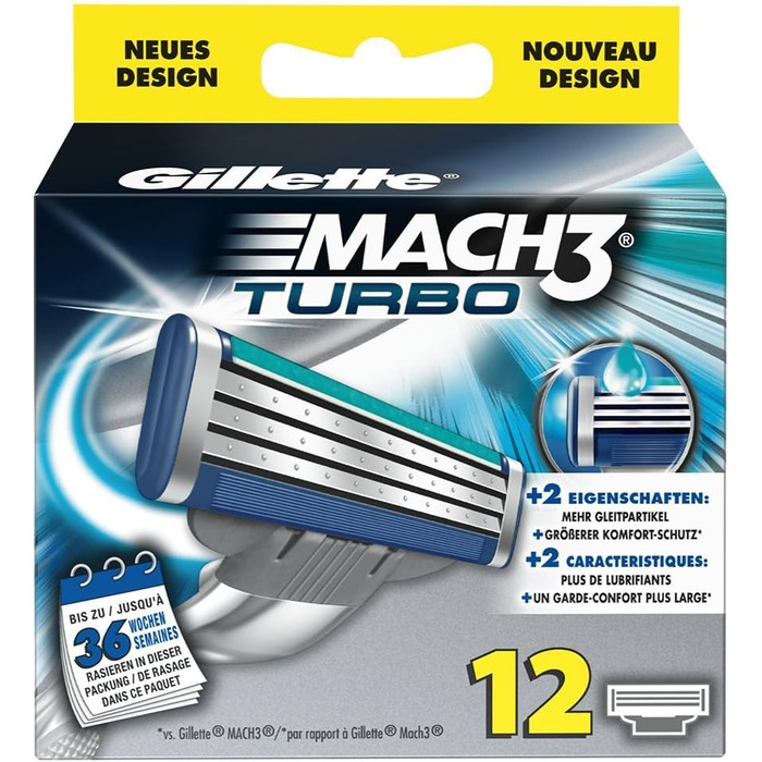 Леза для бритви Gillette MACH3 Turbo, 12 шт.