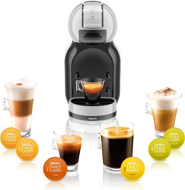 Кавоварка Krups Nescaf Dolce Gusto Mini Me KP123BK та інші напої, автоматична, 0,8 л, сіра/чорна