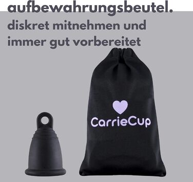 Маленька, Зроблено в Німеччині в т.ч. мішечок - без BPA, альтернатива тампонам і прокладкам, без силікону, Менструальна чаша чорна S - 23 мл - Чорний