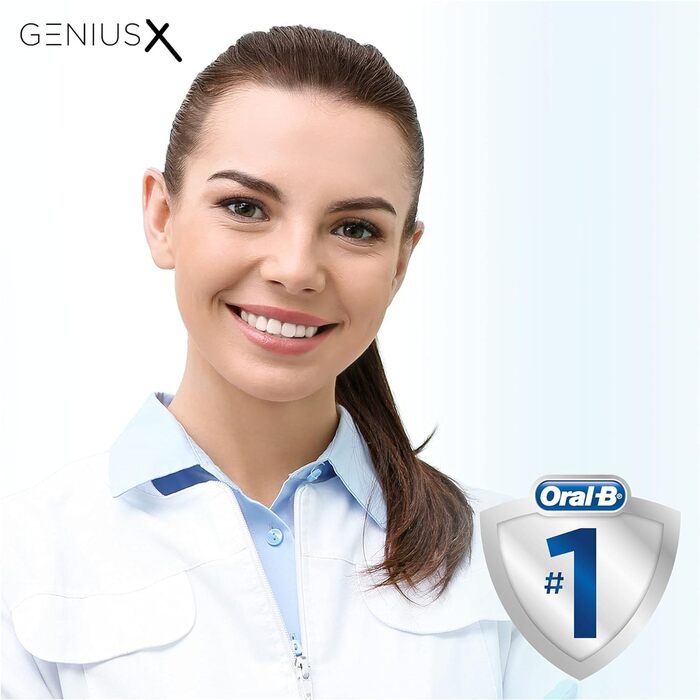 Електрична зубна щітка/електрична зубна щітка Oral-B Genius X, 6 режимів чищення зубів для догляду за зубами, додаток зі штучним інтелектом і Bluetooth, дорожній кейс, подарунок чоловікові/жінці, дизайн коричневий, білий