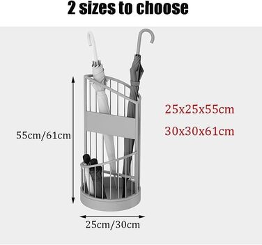 Тримач для парасольки Підставка для парасольки Тримач для парасольки 2 яруси Металева підставка для парасольок Вхідна зона Відро для парасольки Стійка для зберігання парасольки для сімейного бізнесу Готель Офісна підставка для парасольок (Колір Чорний, 30