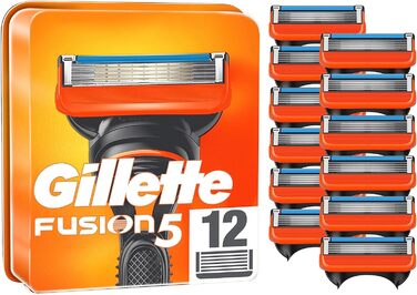 Леза бритви Gillette Fusion 5, 12 змінних лез для вологих бритв чоловічі з 5-кратним лезом