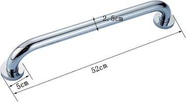 Поручні для душу NOALED Поручні для ванної кімнати, ванни, туалету, поручні, нековзкі, безбар'єрні, Elderl, Silver-52CM Silver 52CM