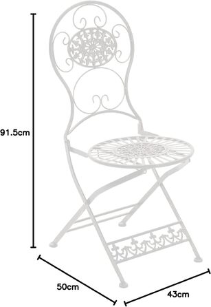 Набір CLP з 2 залізних складних стільців в стилі модерн Мані I Садові стільці ручної роботи з заліза, колір білий