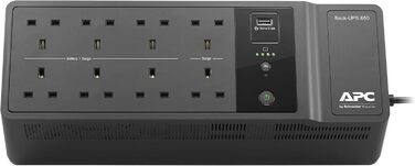 ДБЖ APC by Schneider Electric Back-UPS ES - BE650G2-UK - Джерело безперебійного живлення 650 ВА (8 виходів, захист від перенапруг, 1 USB-порт для заряджання) 650 ВА / 400 Вт