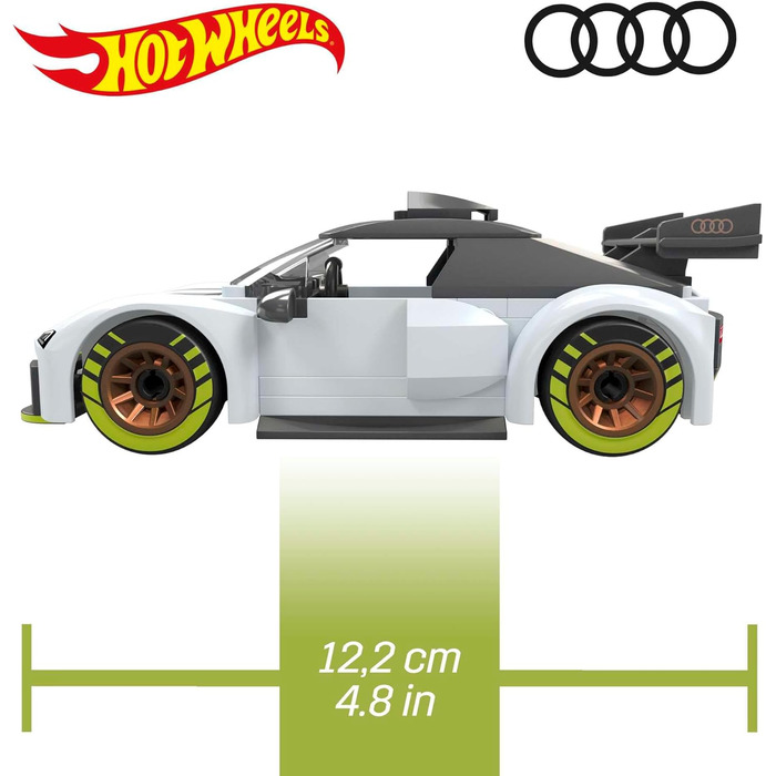 Конструктор MEGA HOT Wheels Audi R8 LMS GT2-73 деталі з рухомим гонщиком, для дітей від 5 років, HKF93