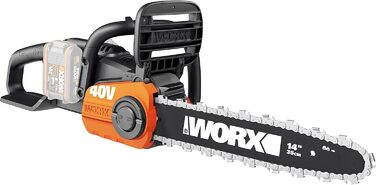 Акумуляторна ланцюгова пила WORX WG384E.9 40В - довжина шини 35 см - потужний безщітковий двигун - заміна ланцюга без інструментів - швидкість різання 8 м/с - легка та компактна - без акумулятора та зарядного пристрою