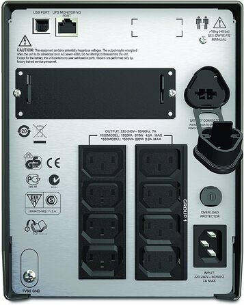 Джерело безперебійного живлення APC Smart-UPS SMT - SMT1500I - джерело безперебійного живлення 1 500 ВА (лінійний інтерактив, стабілізатор, РК-дисплей, 8 виходів IEC-C13, програмне забезпечення для вимкнення) Вихідна потужність 1500 ВА