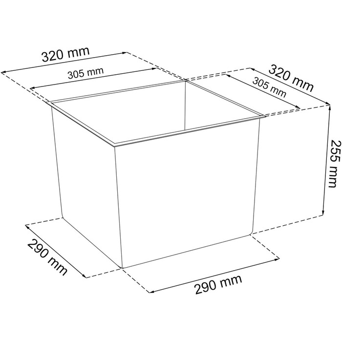 Літрова каструля зі вставкою 32,5 x 32,5 x 61 см кольору темної охри 49 л, 49-