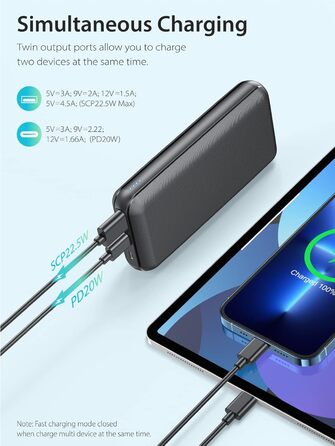 Зовнішній акумулятор 27000mAh, 22,5 Вт PD3.0 QC4.0, швидка зарядка