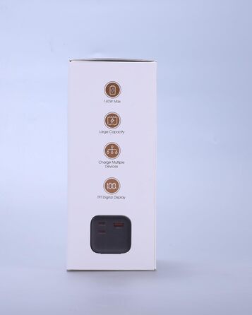 Зовнішня батарея 140W 27000mAh з цифровим дисплеєм та USB C