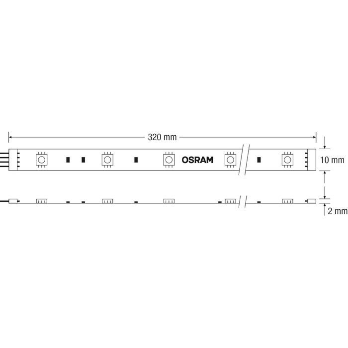 Гнучкі світлодіодні стрічки OSRAM Deco Flex AddOn Set / самоклеючі / з регулюванням яскравості / для кольорових і білих світлових акцентів / RGB управління кольором / 2 подовжувальні світлодіодні стрічки, в т.ч. роз'єми Розширення