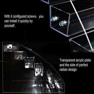 Сходи для лаку для нігтів, 2-7 поверх акрилова підставка для лаку для нігтів, органайзер для зберігання лаку для нігтів, прозорий тримач для лаку для нігтів, тримач для організованої помади для нігтів, прозорий (3 яруси)