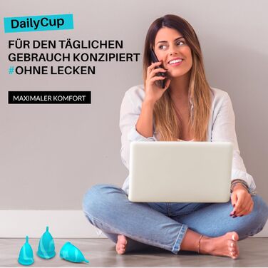 Менструальна чаша DAILY CUP ALL-IN-ONE SET від BOLTEX MEDICAL. Створений для ЩОДЕННОГО КОМФОРТУ. Включає чашки для чищення, 3 менструальні чаші DAILY CUP розміри S, M і L та сумку для зберігання