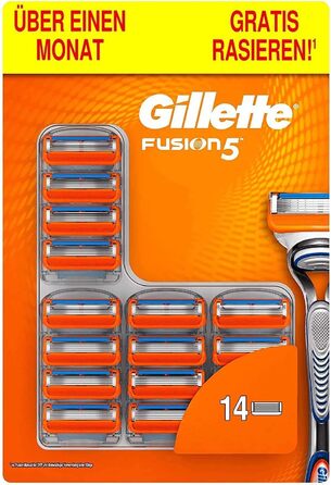 Леза для бритви Gillette Fusion 5 з обрізним лезом для точного та фрикційного покриття, 14 змінних лез 14 шт. (1 упаковка) Стандартна упаковка