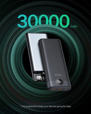 30000mAh, 20W Power Bank Large Capacity with 3 Outputs, USB C Input & Output External Cell Phone Batteries PD QC 3.0 Compatible with iPhone 16 15 14 13 12 11 Plus Pro Max iPad Samsung Tablet, 30000mAh, 20W Power Bank Large Capacity with 3 Outputs, USB C I