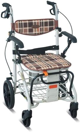 Стандартний допоміжний засіб для ходьби Rollator Roller Walker для людей похилого віку - алюмінієвий складаний допоміжний засіб для ходьби, регульований по висоті допоміжний засіб для ходьби для спільного використання