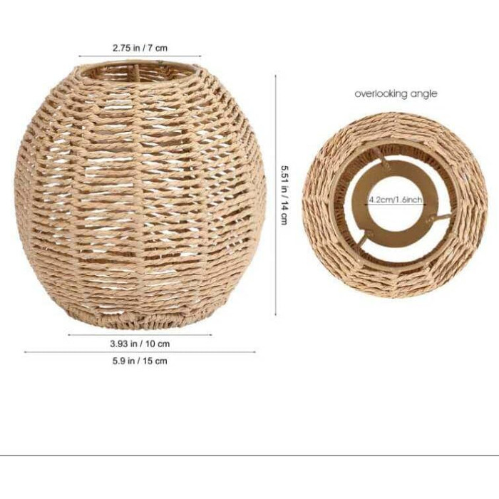 Ротанговий абажур 2 маленькі змінні абажури в стилі бохо Плетений абажур для торшерів Підвісна люстра Настінний світильник