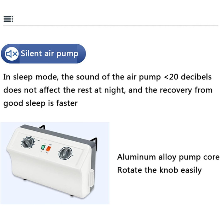 Протипролежневий матрац, надувна повітряна подушка для ліжка, наповнювач матраца проти тиску з повітряним насосом, матрац з чергуванням тиску з підйомом і функцією перекидання вліво і вправо, матрац для ліжка
