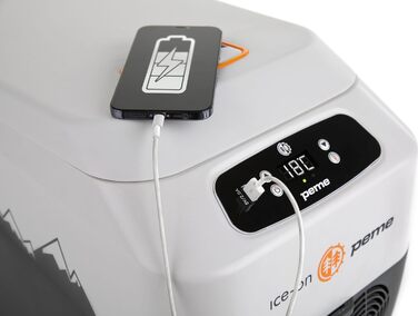 Л Adventure Orange Термоелектричний з режимом ECO AC/DC для охолодження та збереження тепла Cool Box з підключенням 12 вольт і 230 вольт Міні-холодильник для автомобіля та кемпінгу 32 літри, 30-50